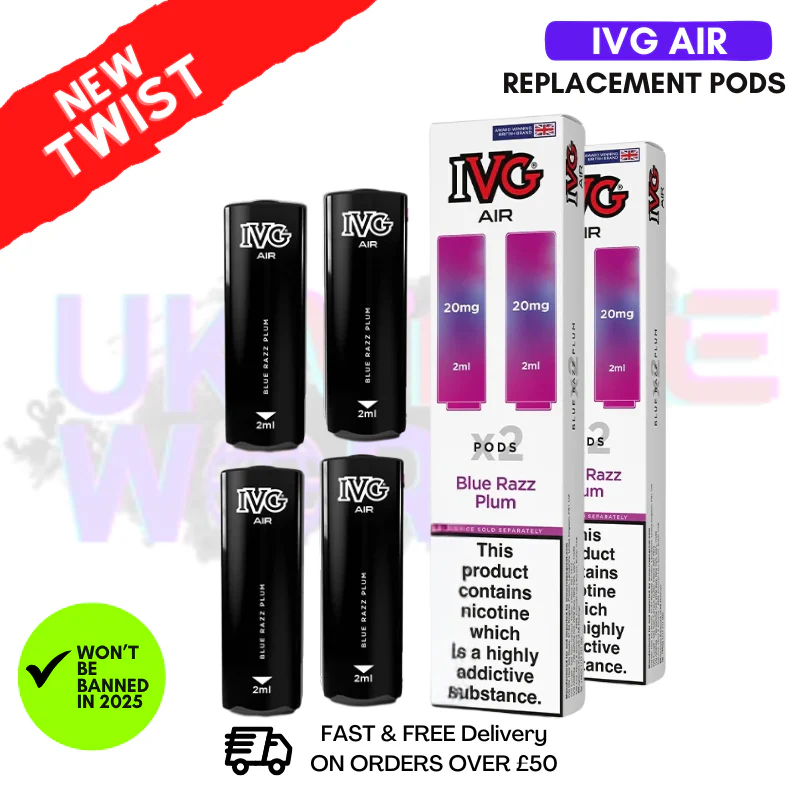 IVG AIR Pods Blue Razz Plum Pack Of 4