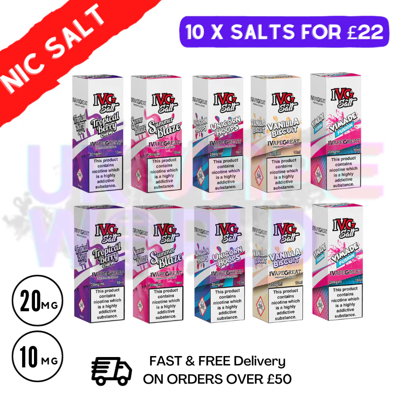Box Of 10 - IVG SALT NicSalt E-Juice 10ml