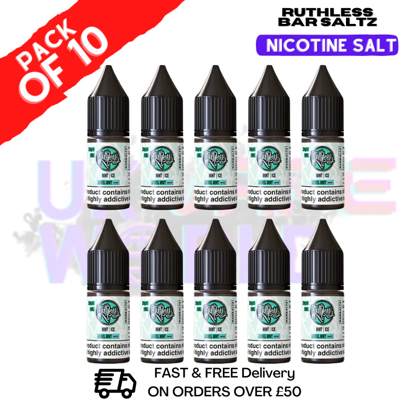 Jewel Mint On Ice Ruthless Nic Salt Eliquid Box Of 10