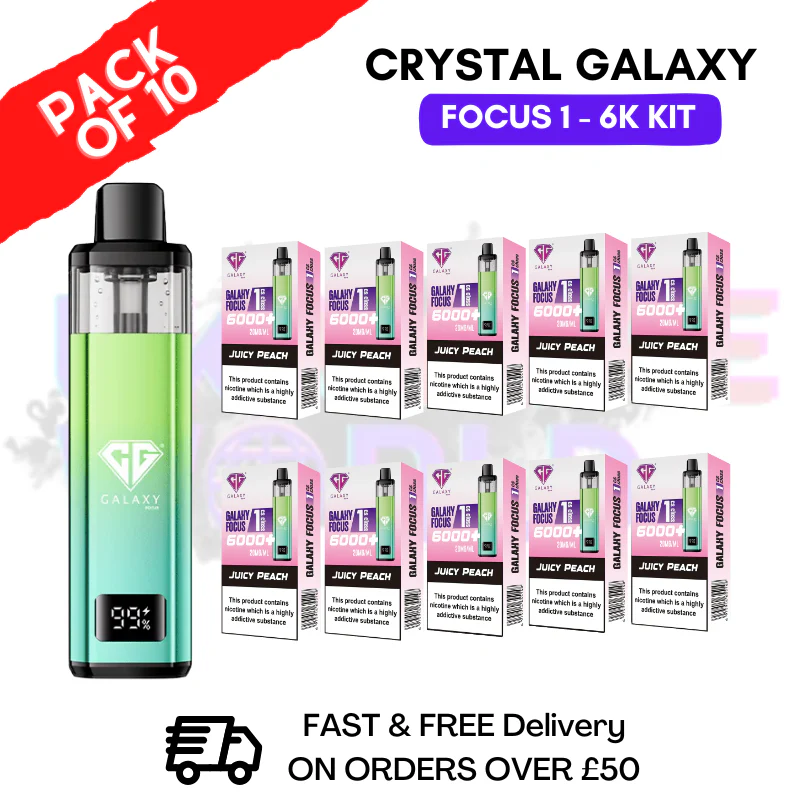 Juicy Peach Crystal Galaxy Focus 6K Kits Box Of 10