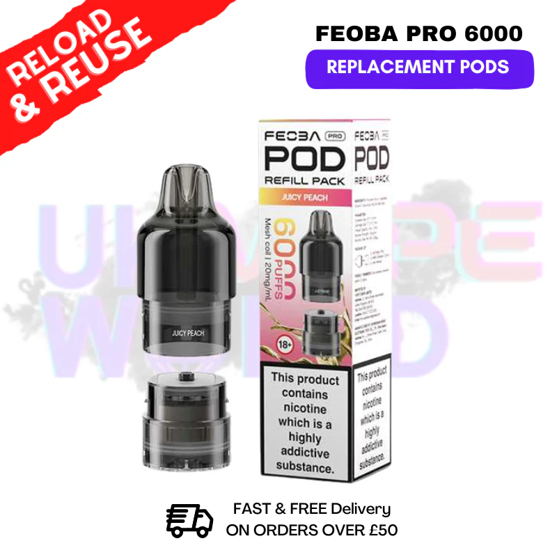 Juicy Peach FEOBA Pro 6000 Replacement Pods