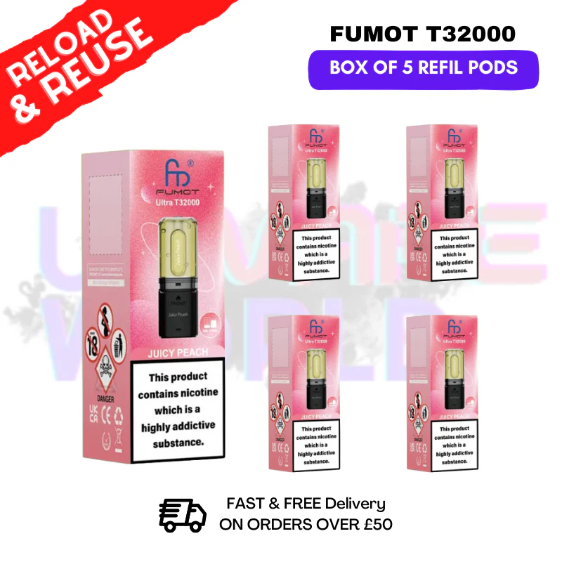 Juicy Peach Fumot T32000 REPLACEMENT PODS - BOX OF 5
