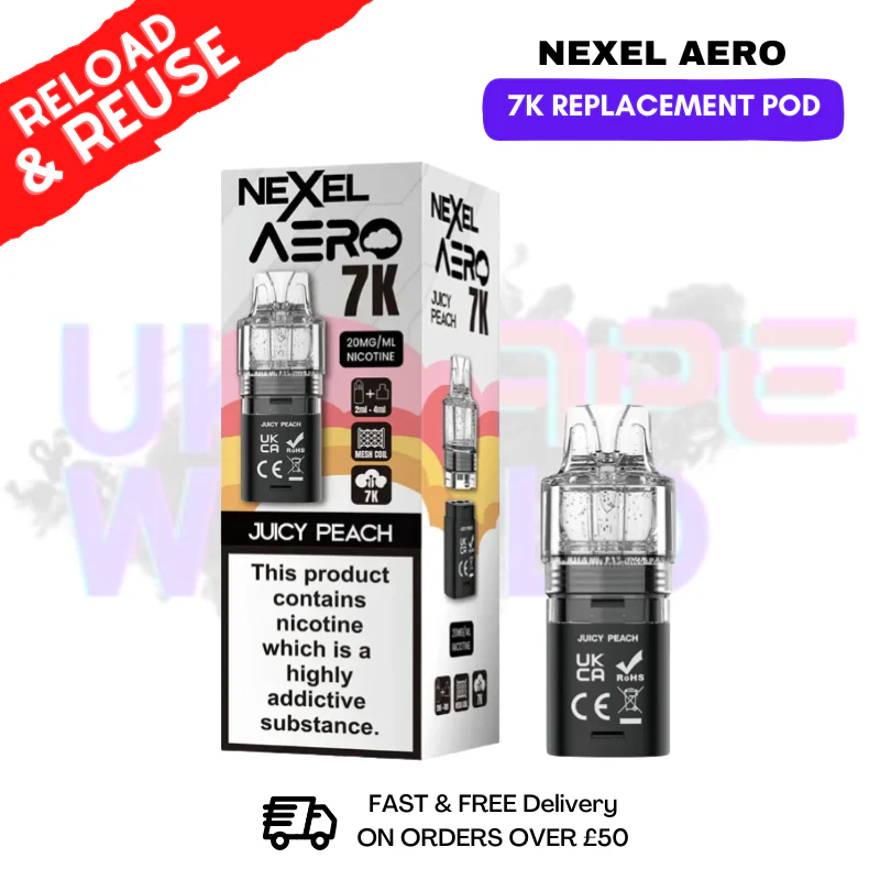 Juicy Peach Nexel Aero 7K Replacement Pods