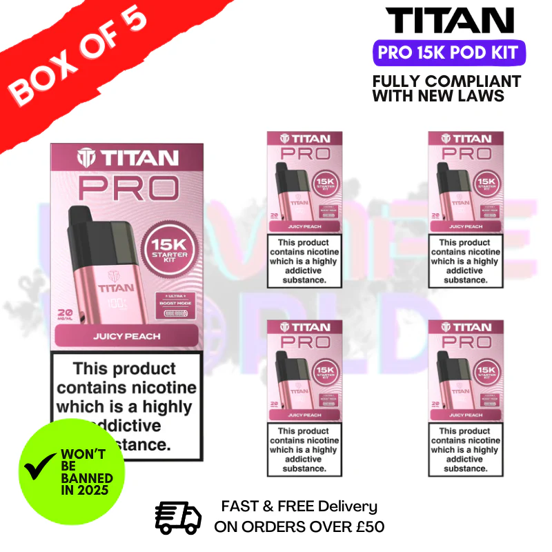 Juicy Peach Titan Pro 15K Pod Kit Box of 5
