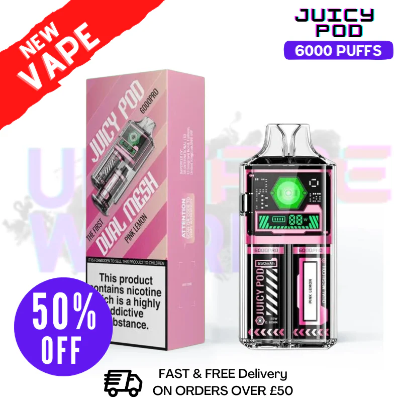Juicy Pod 6000 Pro Pink Lemon Disposable Bar - £6.99