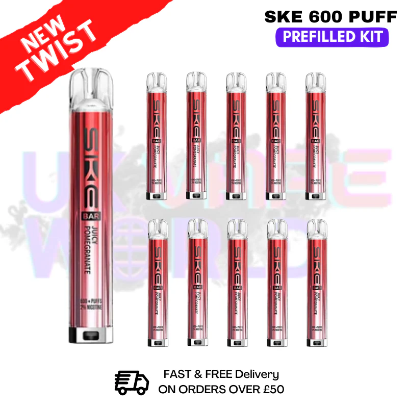 Juicy Pomegranate - Crystal Bar Puffs 600 SKE Box Of 10