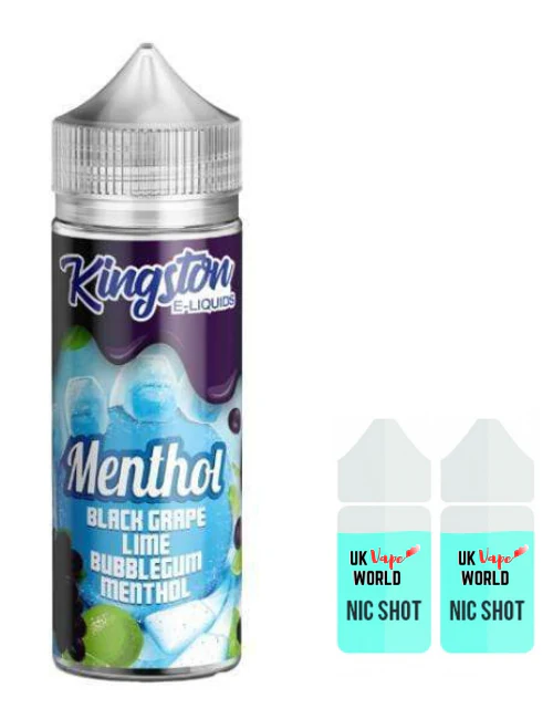 Kingston Menthol Black Grape Lime Bubblegum 100ml Shortfill - Image 2