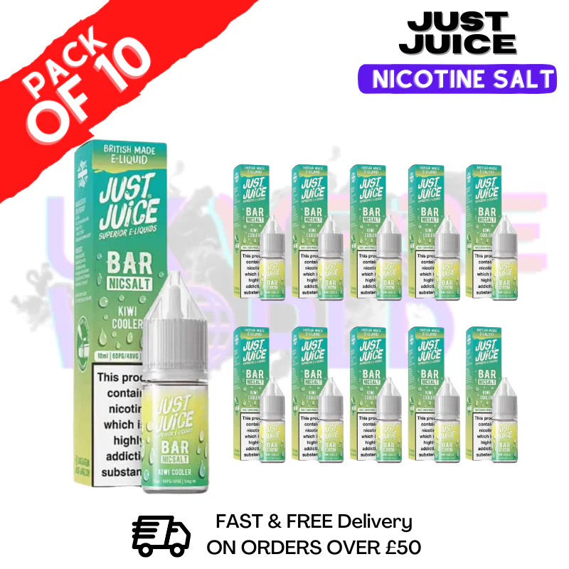 Kiwi Cooler Just Juice Nic Salt Box Of 10 - ONLY £17.99