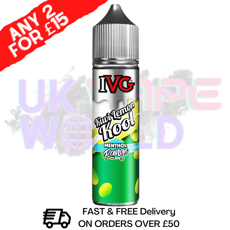 Kiwi Lemon Kool IVG Shortfill Juice 50ML Eliquid - MENTHOL RANGE