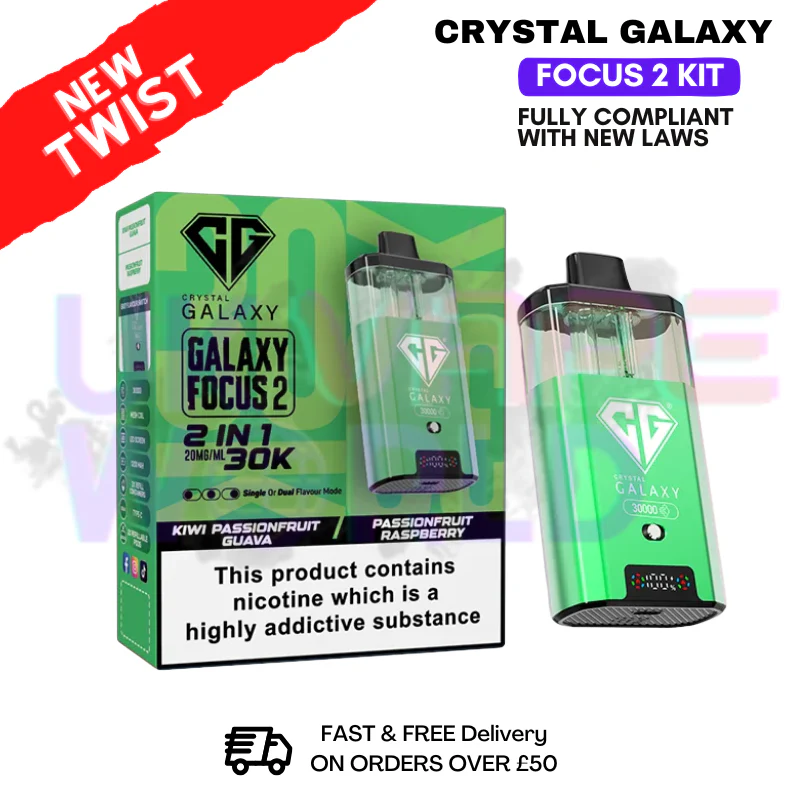 Kiwi Passion Fruit Guava Crystal Galaxy 30K Focus 2 Puff Kit