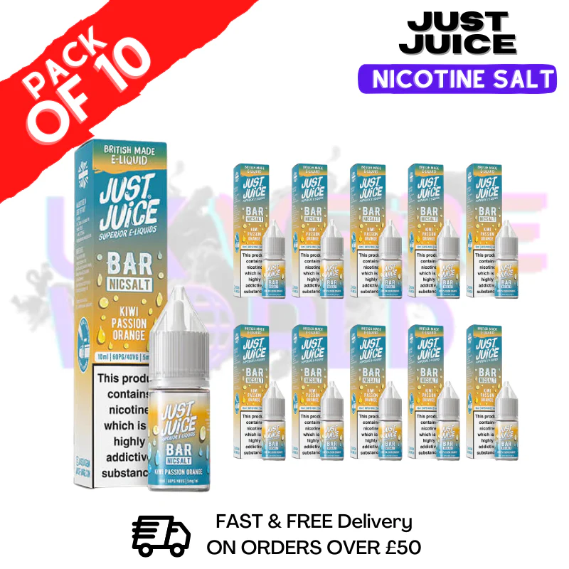 Kiwi Passion Orange Just Juice Nic Salt Box Of 10 - ONLY £17.99