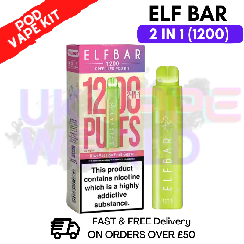 Kiwi Passionfruit Guava Elf Bar 1200 Puffs Prefilled Pod Kit