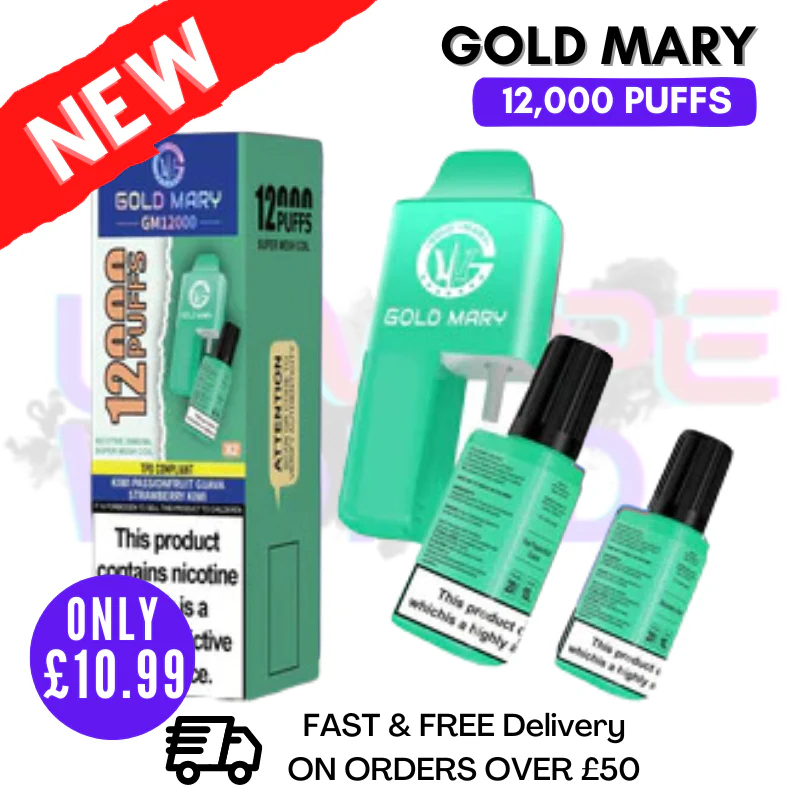 Kiwi Passionfruit Guava Gold Mary 12000 Puff 12K Bar Disposable Kit