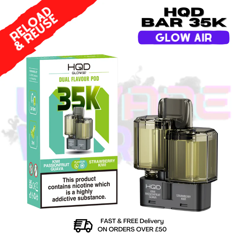 Kiwi Passionfruit Guava HQD 35K Glow Air Replacement Pods