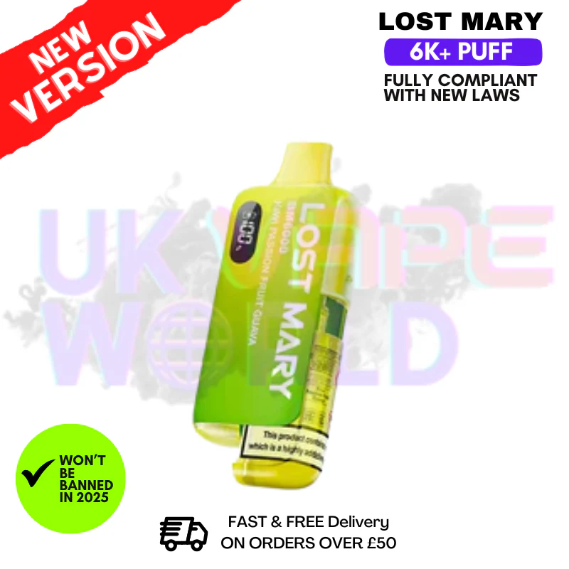 Kiwi Passionfruit Guava Lost Mary 6K Puff Pod Kit - Only £10.99