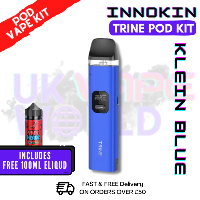 Klein Blue Innokin Trine Pod Vape Kit + FREE 100ML Eliquid