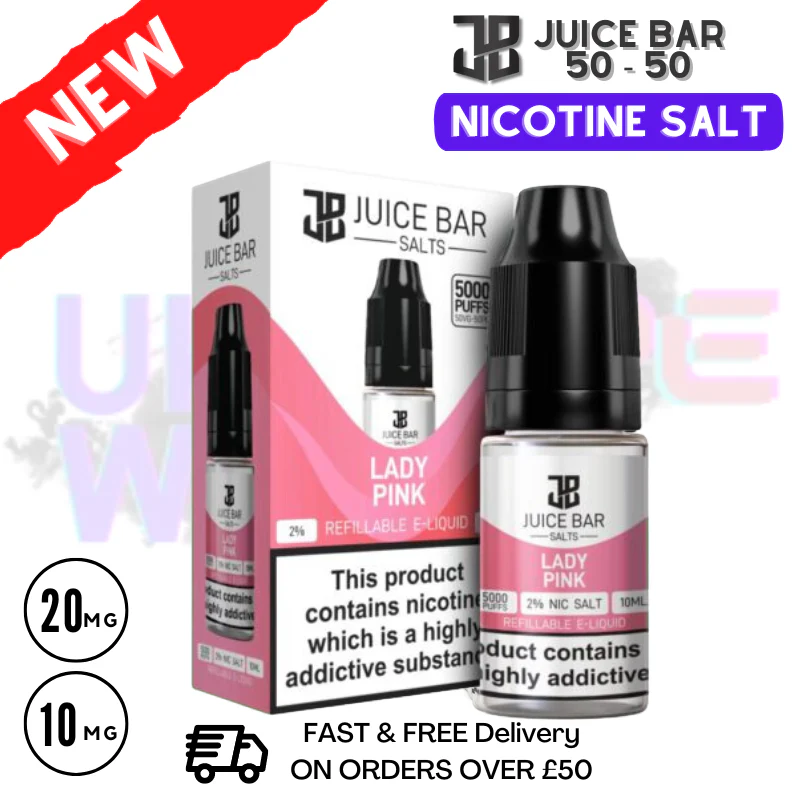 Lady Pink Juice Bar Nic Salt 10ML eLiquid Only £1.99