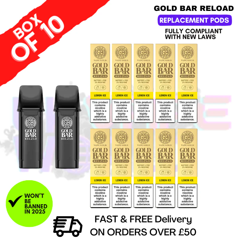 Lemon ICE Gold Bar Reload Prefilled Pods Box of 10