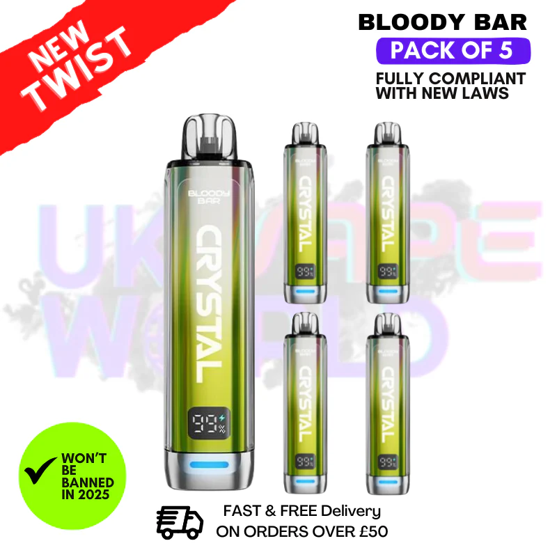 Lemon Lime Bloody Bar Crystal 10K Puff Pack Of 5