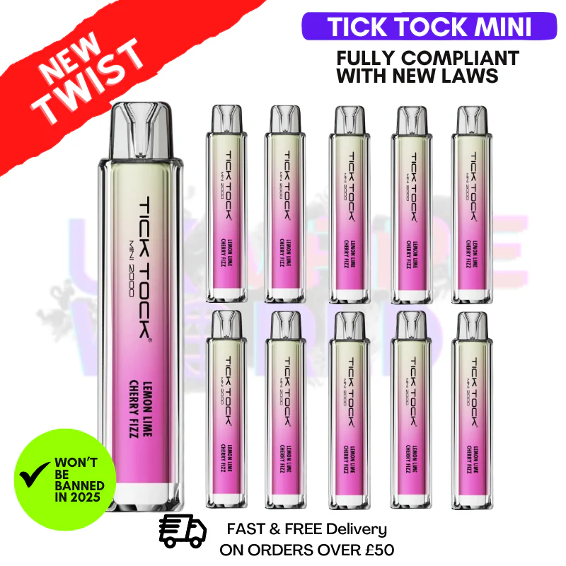 Lemon Lime Cherry Fizz Tick Tock Mini 2000 Box Of 10