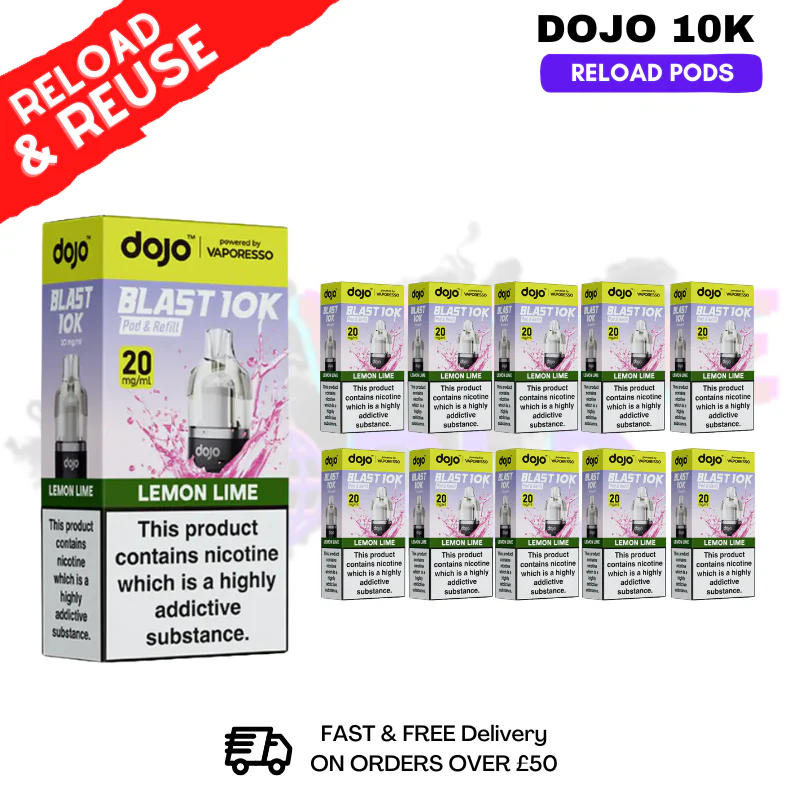 Lemon Lime Dojo Blast 10K Replacement Pods Box Of 10