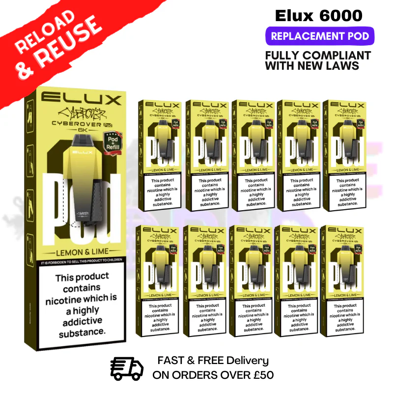 Lemon Lime Elux 6K Replacement Pods Box Of 10