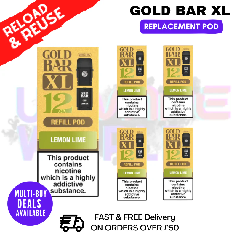 Lemon Lime Gold Bar XL REFIL Pods Box Of 5