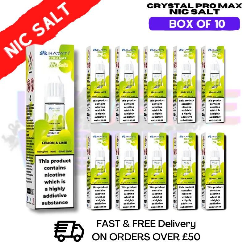 Lemon Lime Hayati Crystal Bar Pro Max Pack Box Of 10 Nic Salts
