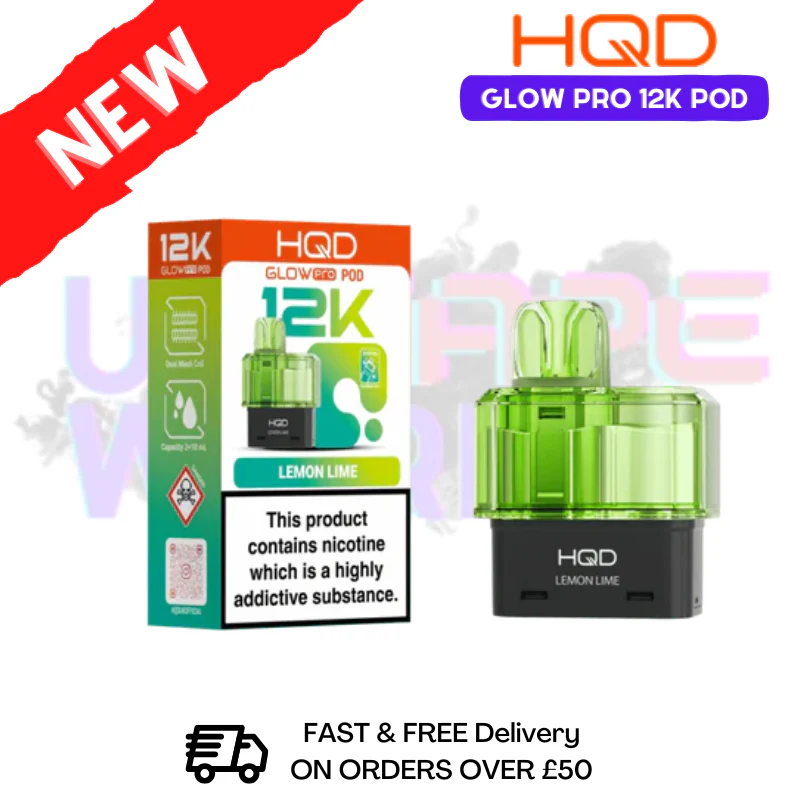 Lemon Lime HQD Glow Pro 12K Puff Replacement Pods