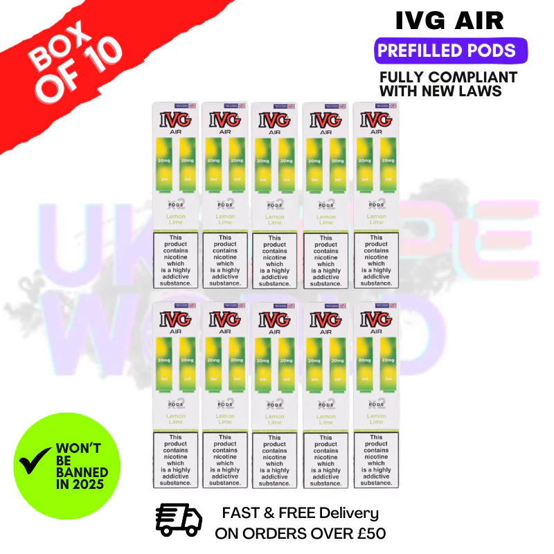 Lemon Lime IVG AIR Prefilled Pod Box Of 10