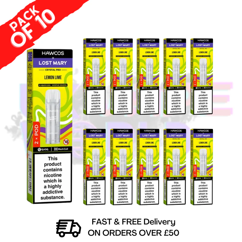 Lemon Lime Lost Mary Crystal Replacement Pods Box of 10