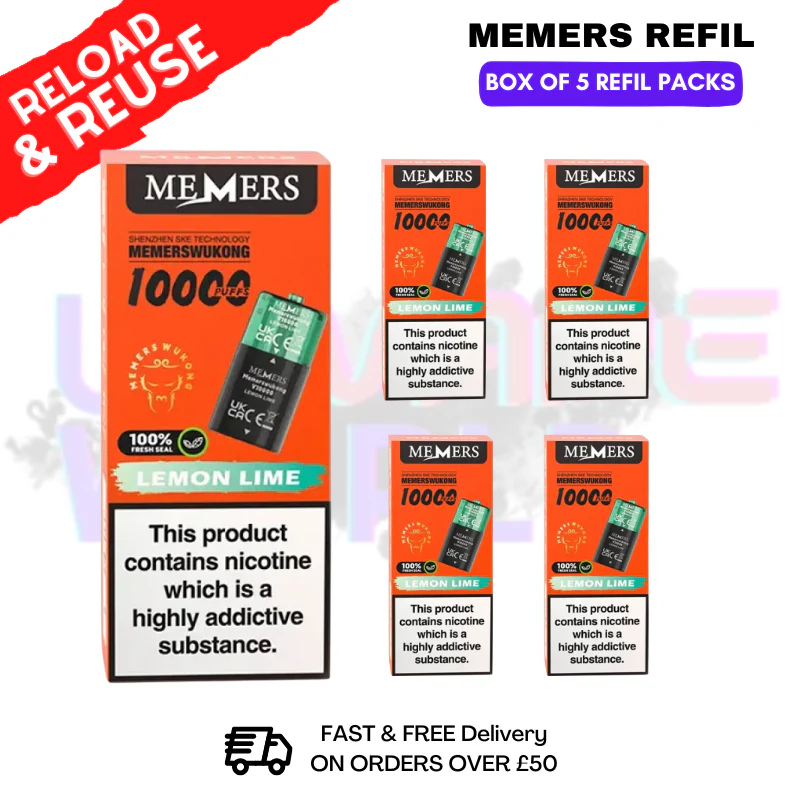 Lemon Lime Memers V10000 Replacement Pods Box of 5