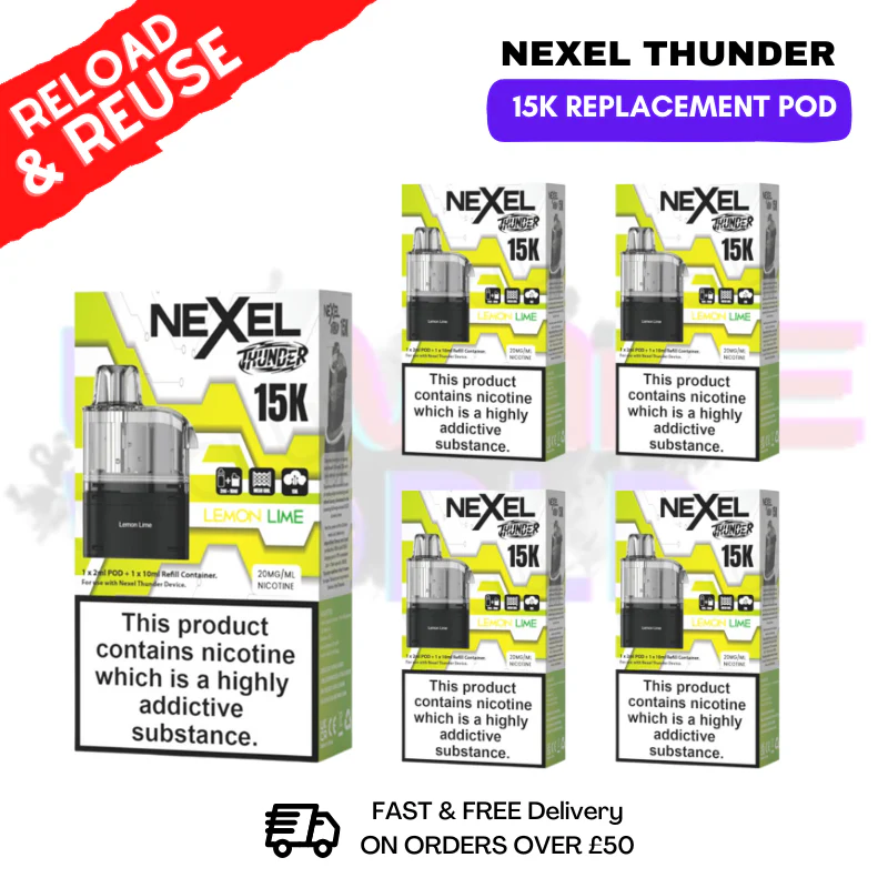 Lemon Lime Nexel 15K REPLACEMENT PODS BOX OF 5