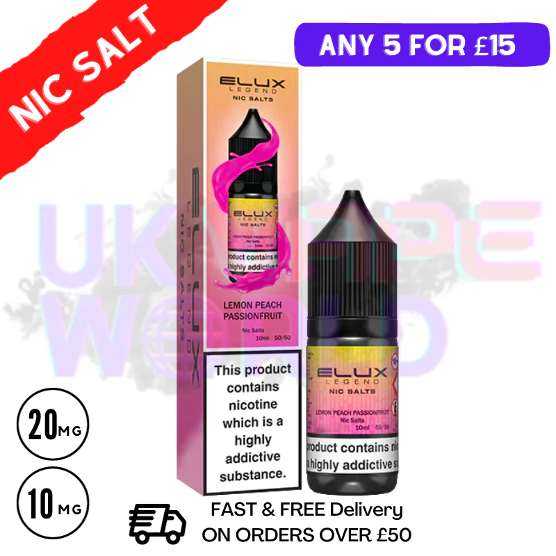 Lemon Peach Passionfruit Elux Legend Nic Salt 10ML eLiquid