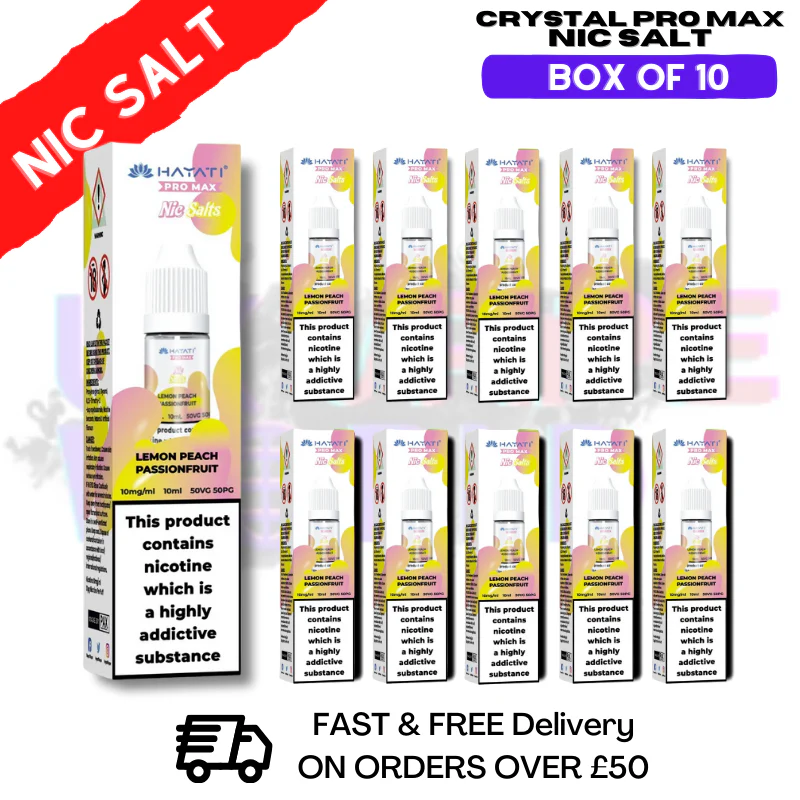 Lemon Peach Passionfruit Hayati Crystal Bar Pro Max Box Of 10 Nic