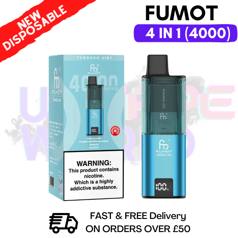 Light Blue Edition Edition Fumot Tornado 4000 Puff Prefilled Vape Kit