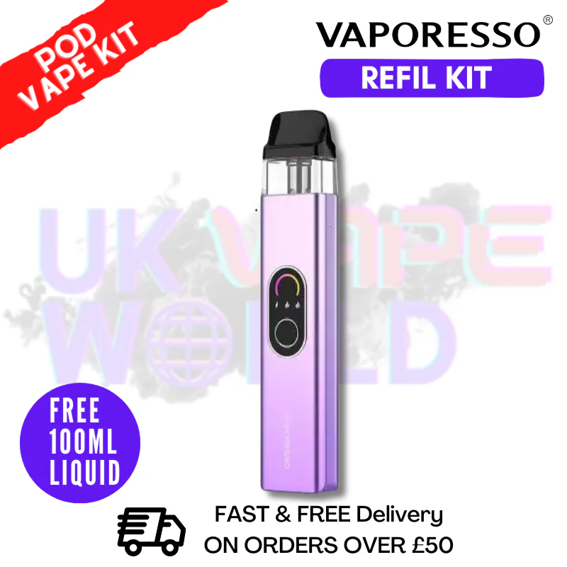Lilac Purple Vaporesso Xros 4 Pod Vape Kit + Free 100ML Eliquid