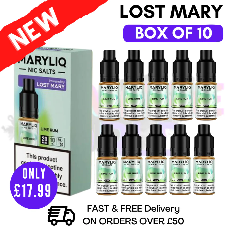 Lime Rum MaryLiq Nic Salt BOX OF 10