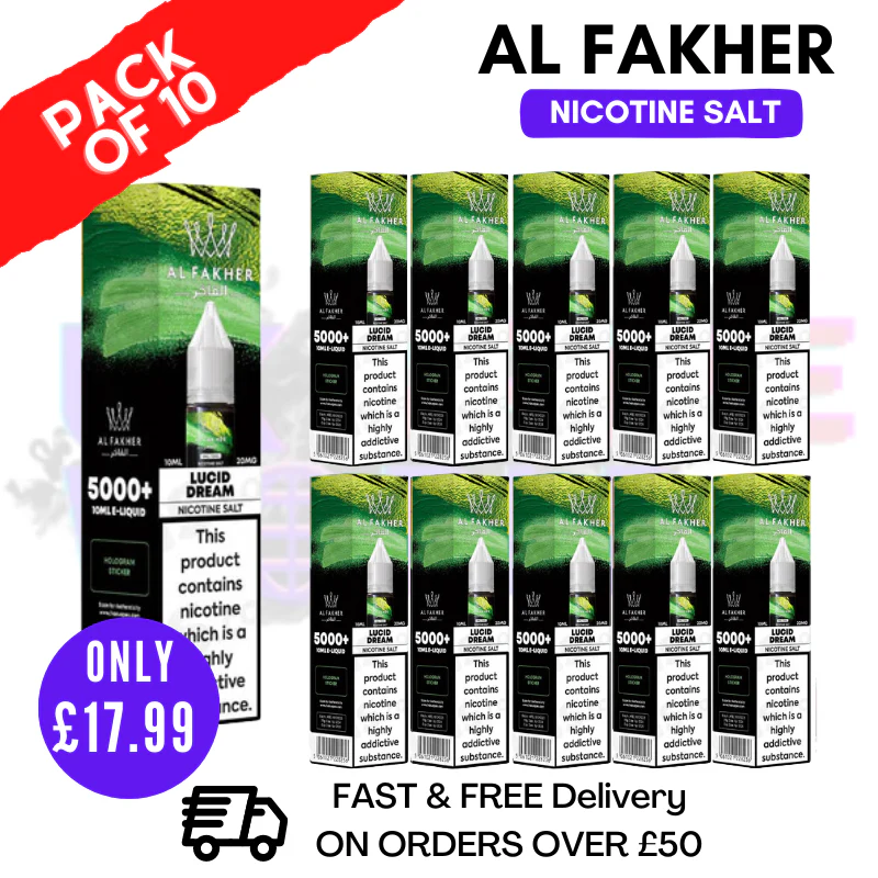 Lucid Dream Al Fakher 5000+ Nic Salt BOX OF 10