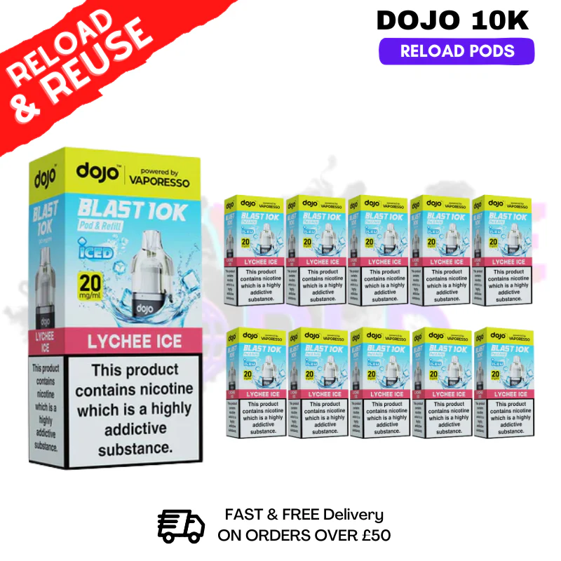 Lychee ICE Dojo Blast 10K Replacement Pods Box Of 10