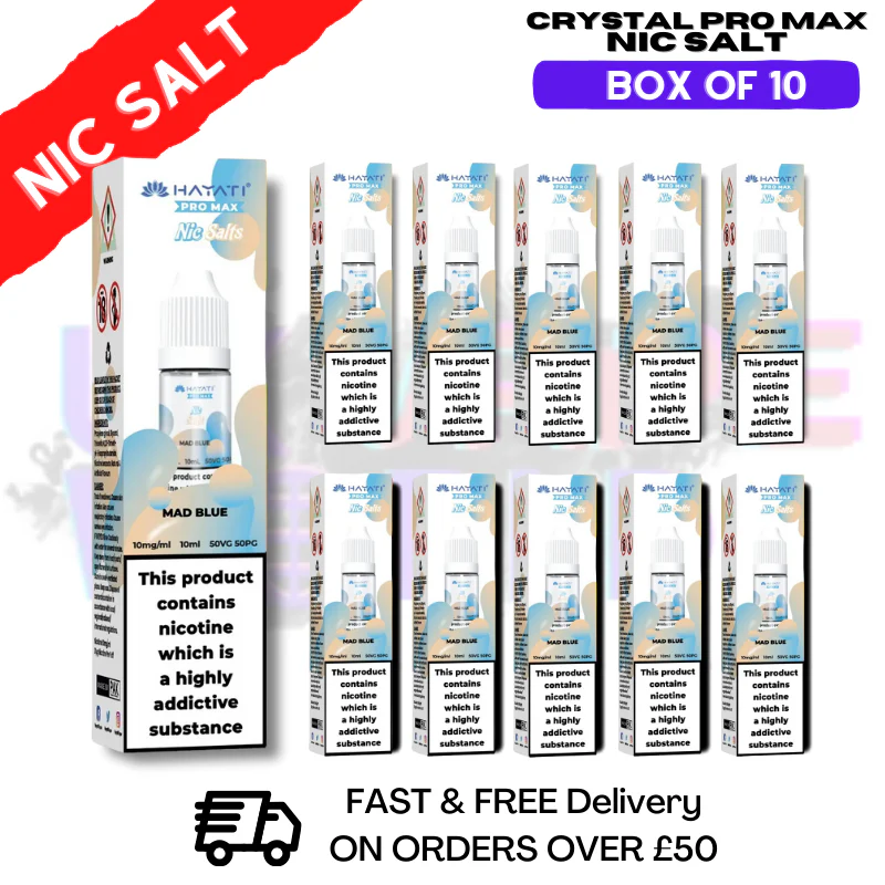 Mad Blue Hayati Crystal Bar Pro Max Pack Box Of 10 Nic Salts
