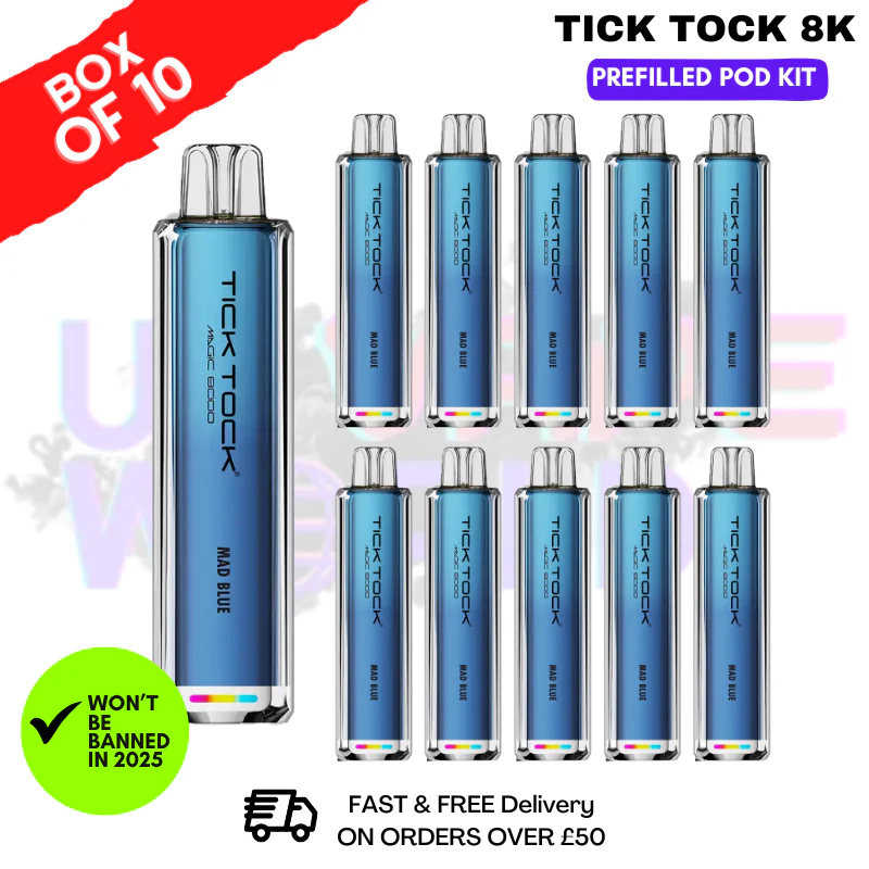 Mad Blue Tick Tock Magic 8000 8K Box Of 10