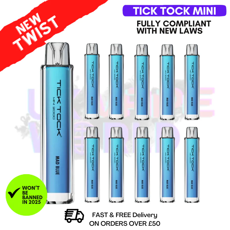 Mad Blue Tick Tock Mini 2000 Box Of 10