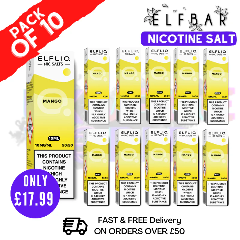 Mango ElfLiq Nic Salt BOX OF 10 - ONLY £17.99