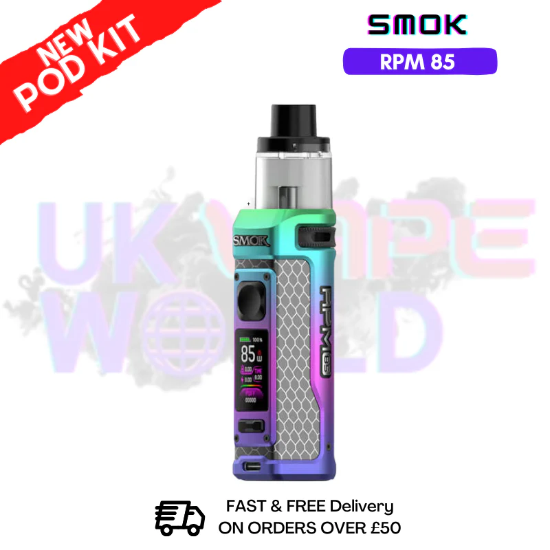 Matte Rainbow Plating Smok Rpm 85 Kit - Free Nic Salt