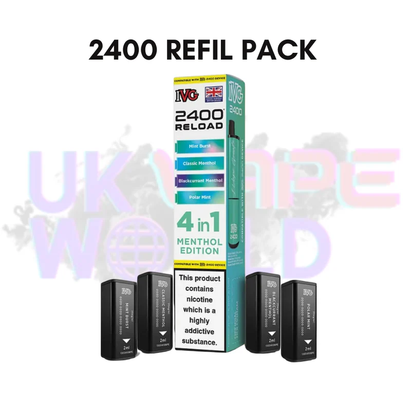 Menthol Edition IVG 2400 RELOAD Pods - Box Of 10 - Image 2
