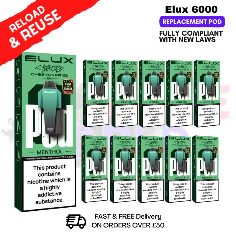 Menthol Elux 6K Replacement Pods Box Of 10