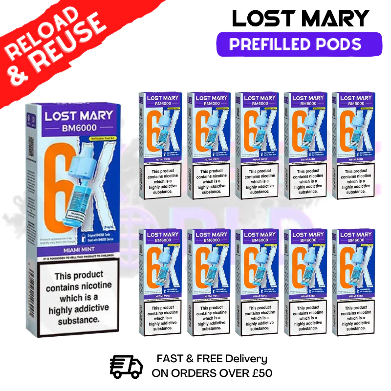 Miami Mint Lost Mary BM6000 Replacement Pods BOX OF 10