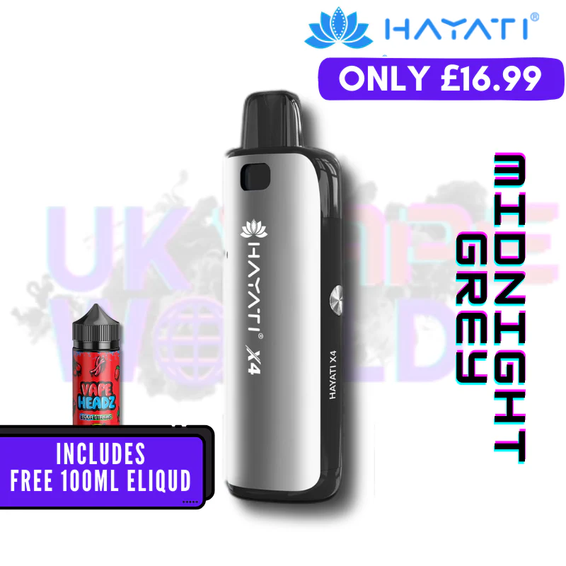 Hayati X4 Refillable Pod Vape Kit + Free 100ML Liquid - Image 4
