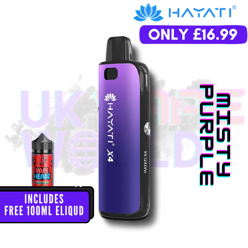 Hayati X4 Refillable Pod Vape Kit + Free 100ML Liquid - Image 3